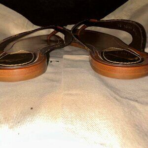 Louis Vuitton Monogram Sunny Flat Thong Sandals 39.5 Brown